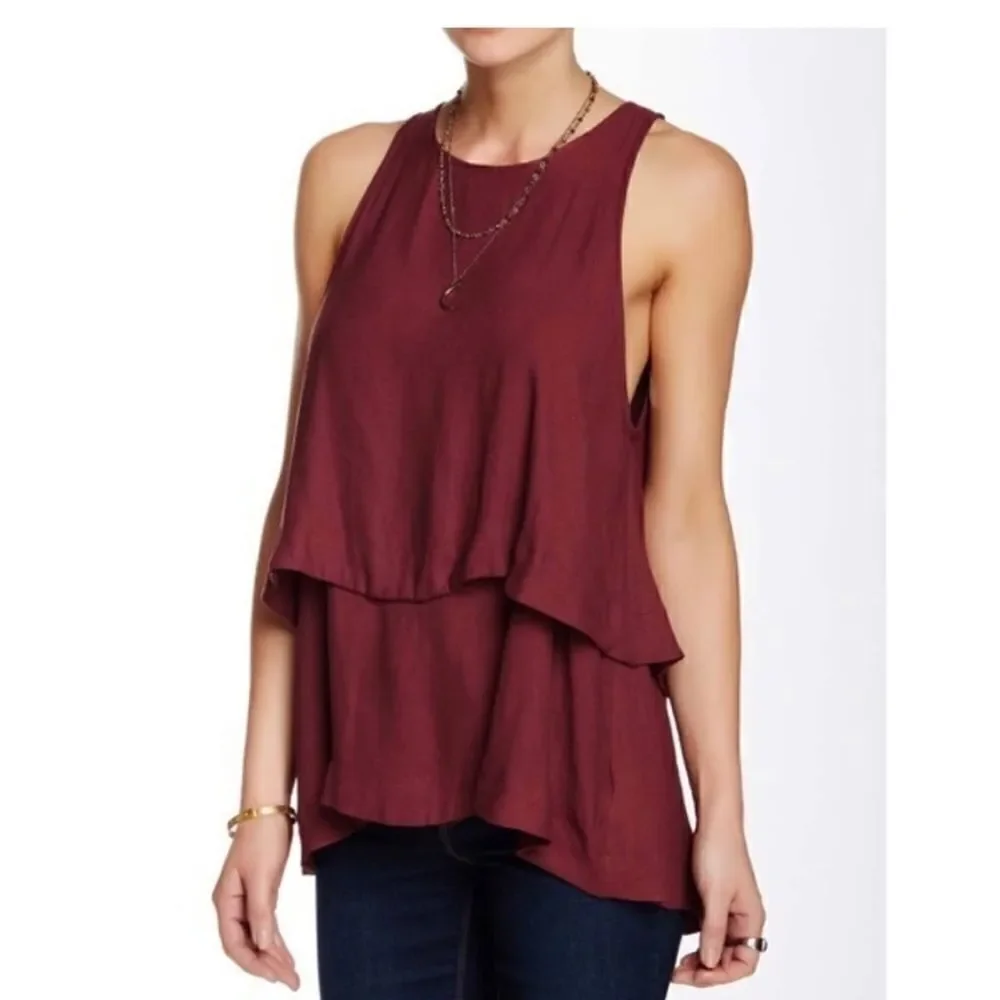 Free People Layers In Love Tunic in maroon size S